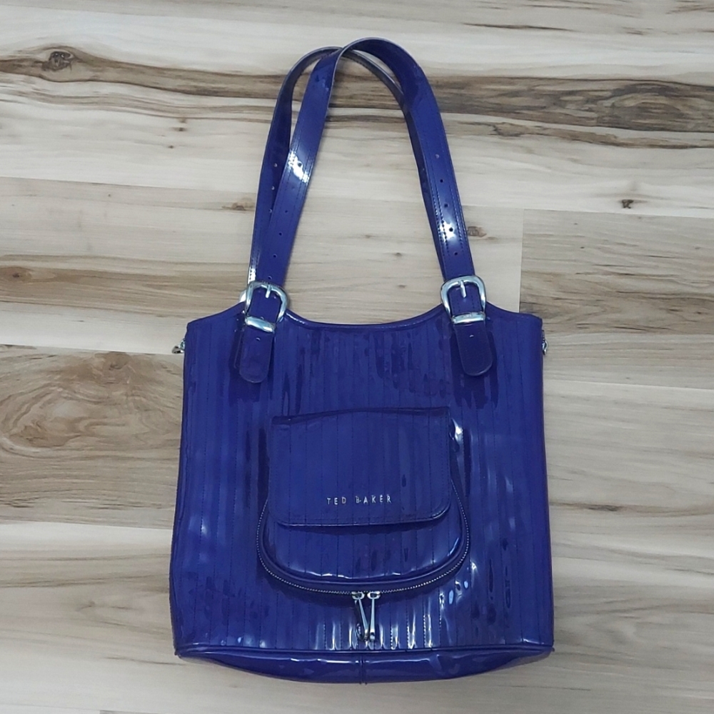 Ted Baker Quilted Purple Vinyl shoulder bag/large .
